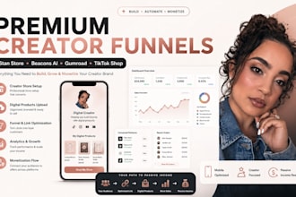 premium stanstore, gumroad, beacons ai, and tiktok shop funnel