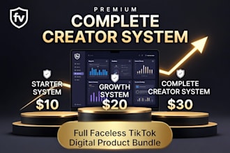 complete faceless tiktok digital product system  and blueprint