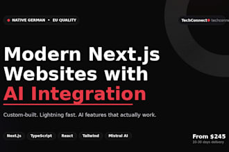 build your nextjs website with custom ai features