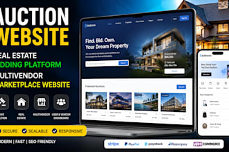 auction website real estate bidding platform  multivendor marketplace website