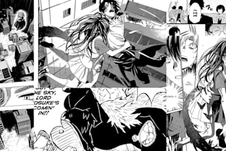 draw manga page, comic book, manhwa, anime manga, webtoon as manga artist