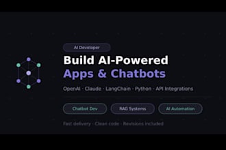 build ai powered apps, chatbots and automations using python