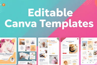 create editable canva templates for instagram, etsy  planners