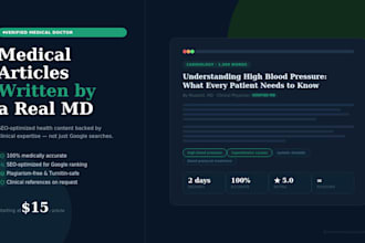 write  seo optimized medical articles and health blog posts