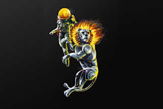 design space lion strength major arcana character logo
