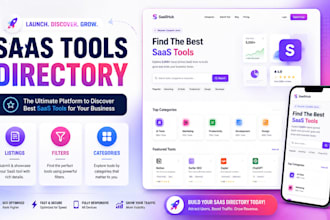 design a saas directory wordpress website with listings, filters and categories