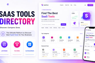 design a saas directory wordpress website with listings, filters and categories