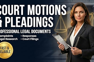 prepare professional court motions pleadings complaints and legal documents