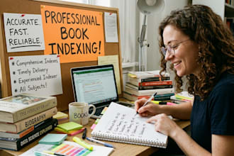 create a professional book index for authors and publishers