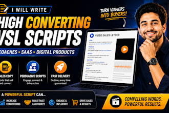 write vsl scripts for coaches saas and digital products