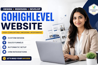 design gohighlevel website, sales funnel, landing page and CRM setup
