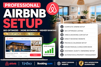 setup listings on airbnb, lodgify, hostaway, guesty, hospitable, ownerrez, vrbo