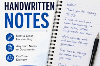 write neat handwritten notes and assignments in english