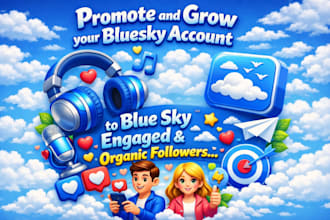 promote and grow your bluesky account to blue sky engaged and organic followers