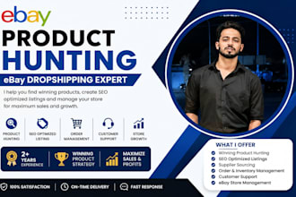 do ebay dropshipping product hunting and SEO listings