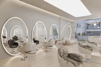 design  beauty parlor, hair saloon and spa, 3d render