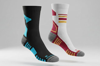 do realistic 3d socks model, 3d footwear, 3d socks mockup design, 3d socks