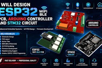 esp32 wifi ble pcb, arduino controller and stm32 circuit