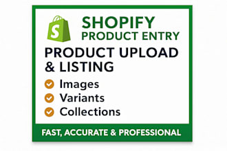 do shopify product entry, product upload and listing