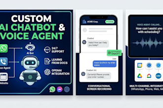 develop custom chat bot voice agent  and ai systems