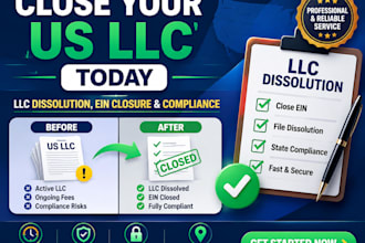 dissolve llc and handle US llc dissolution cancel corporation and close ein