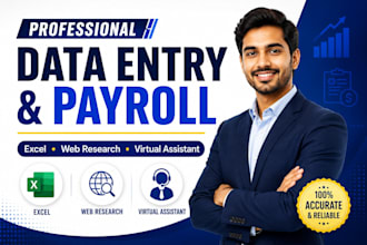 do excel data entry, payroll and VA tasks