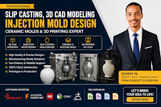 do slip casting, 3d cad modeling, plastic injection mold ceramic for 3d printing