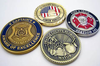 do custom 3d command challenge coin token 3d sculpting bas relief military badge