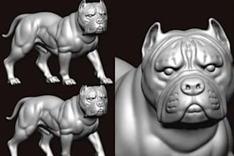 model 3d dogs, horses, pets, dragons and animals for printing and animation