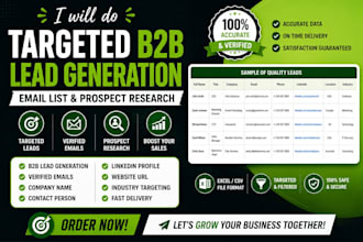 do targeted b2b lead generation email list and prospect research