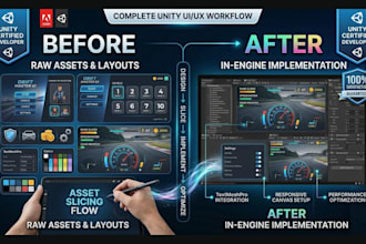 design and implement professional unity UI UX for your game