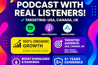 promote your podcast with real listeners downloads growth