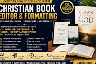 christian book editor developmental editor kdp book formatting