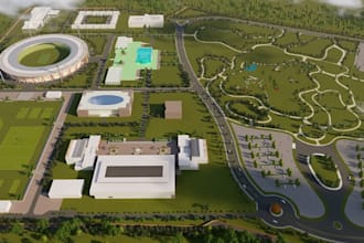 design 2d and 3d stadium, sports field, and facility design rendering