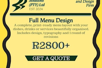 design a full menu