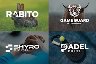 do custom modern wordmark, typography, lettermark, text logo design