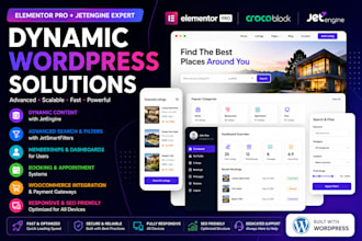 build dynamic wordpress website using elementor pro and jetengine