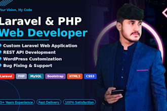 develop a laravel PHP web application with mysql
