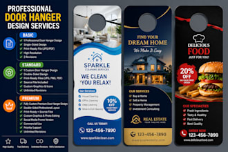 design professional door hanger for real estate and business card visiting card