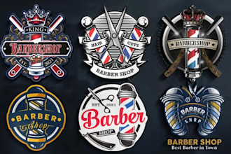 design minimal unique barber and beauty saloon logo