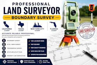 california tx new york city fl stamp land surveyor, boundary survey