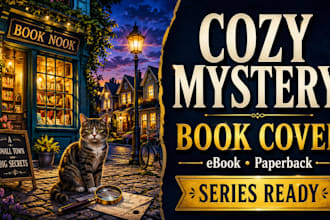 design cozy mystery book cover for KDP ebook paperback series cover