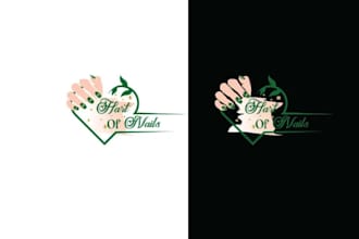 design artwork classic nail technician logo