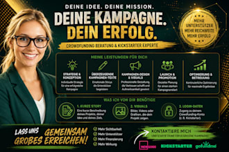 eine crowdfunding kampagne verwalten und fordern sowie als kickstarte