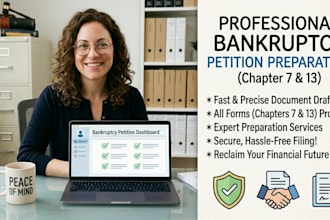 prepare your chapter 7 or 13 bankruptcy petition accurately and professionally