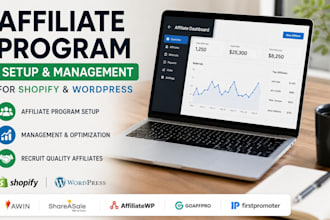 setup and manage affiliate program for shopify or wordpress store