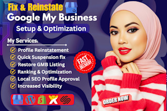 gmb reinstate and fix suspended google my business profile, local SEO, gmb setup