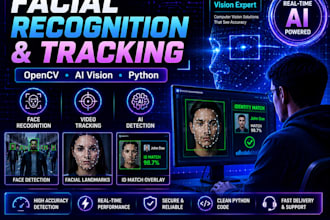 create custom opencv solutions for facial recognition and video tracking