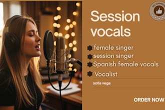 record professional spanish female vocals and session singer services for you