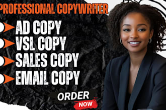 write direct response ad copy, sales copy for landing pages and email funnels